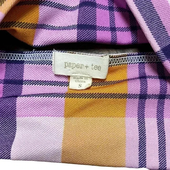 Paper & Tee Women's Tartan Plaid Halter Top size S Multicolor Adjustable - Picture 2 of 4